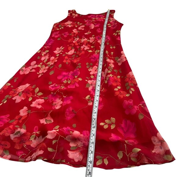 Vintage B.Moss Floral Shift Dress Red Size 4 Fairy 90s Y2K Romantic Feminine - Picture 9 of 9